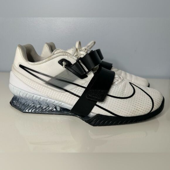 Nike Romaleos 4 White Black Men Weightlifting Cross Training Crossfit Shoes - Picture 3 of 10